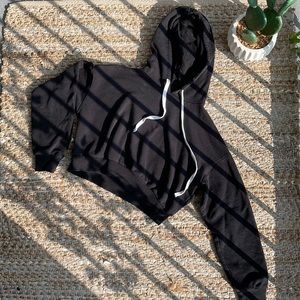 Black Cropped Hoodie